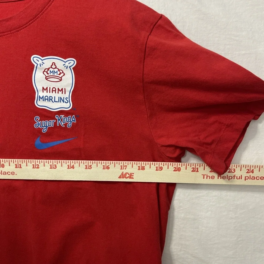 Nike Miami Marlins Sugar Kings Baseball T-Shirt Red Heritage MiLB Medium - Picture 8 of 8